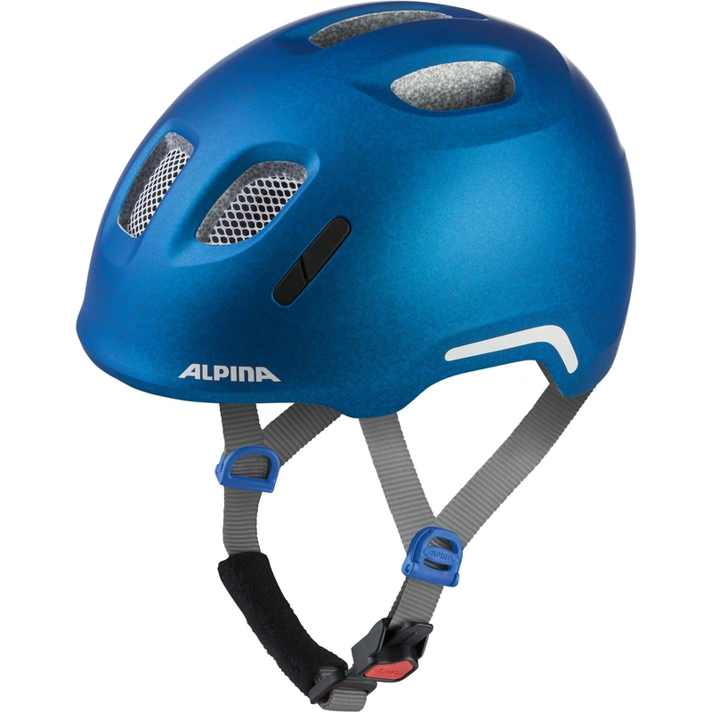 ALPINA XIMO 2 Flash – Lightweight and safe bike helmet for children with integrated LEDs - blue matt - 49-54