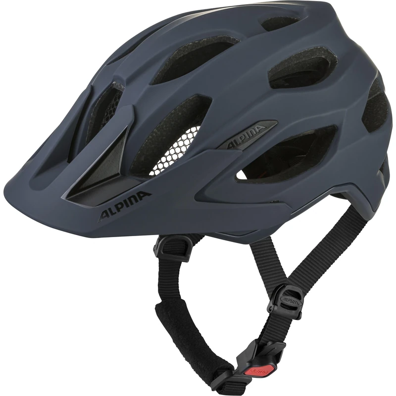 ALPINA CARAPAX 2.0 – Lightweight, stable, and comfortable bike helmet with insect net and antibacterial padding for adults, providing optimal protection - smoke blue matt - 52-57