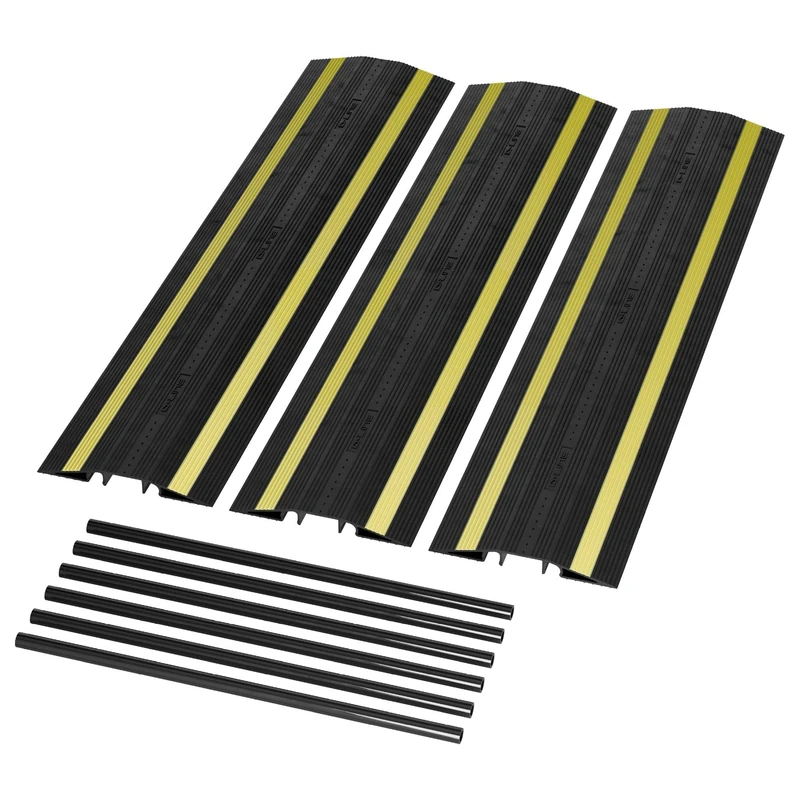 D-Line Ultra Drop Over Cable Protector – Lightweight, Durable, and High-Visibility Cable Cover - 3x 1m Lengths c/w connecting rods - 46mm (W) x 20mm (H) Cable Cavity