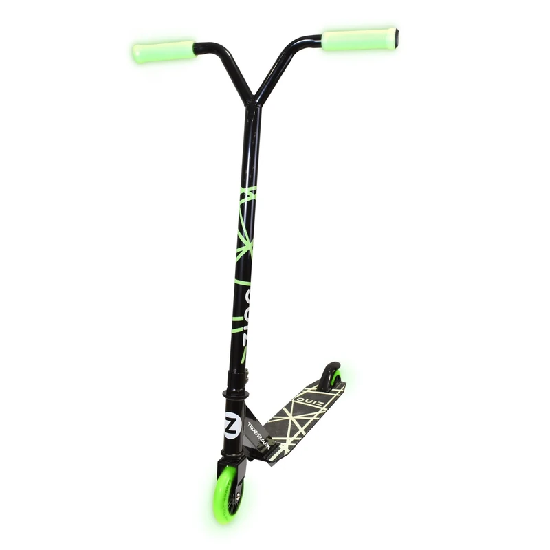 Zinc Thunderglow 2-Wheel Boys Stunt Scooter Age 8+ - Glow-in-the-Dark Pro Seagull Handlebar Design with ABEC-9 Bearings & 100mm PU Wheels - Smooth-Riding Tricks for Kids & Teens