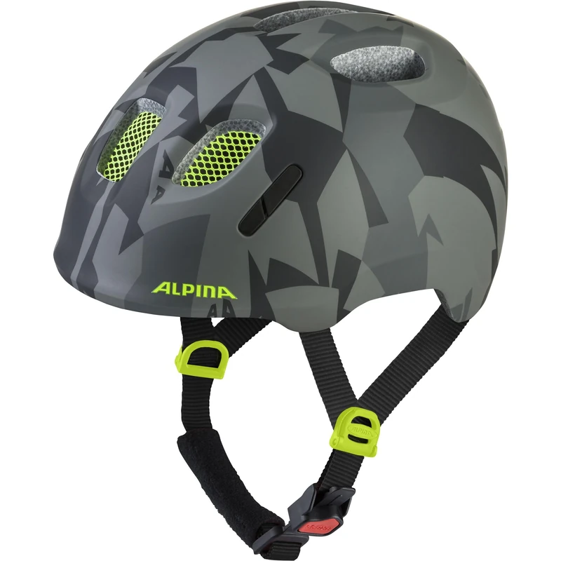 ALPINA XIMO 2 L.E. (matte) – Lightweight and safe bike helmet for children with optional LED - black neon camo matt - 49-54
