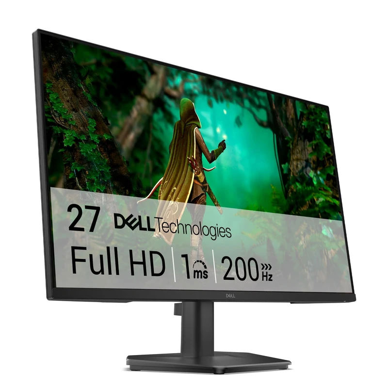 Dell 27 Gaming Monitor - SE2725HG, Full HD (1920x1080), 200Hz, Fast IPS, 1ms, AMD FreeSync Premium, 99% sRGB, VESA (100x100mm), DisplayPort, 2 HDMI, 3 Year Warranty, Black