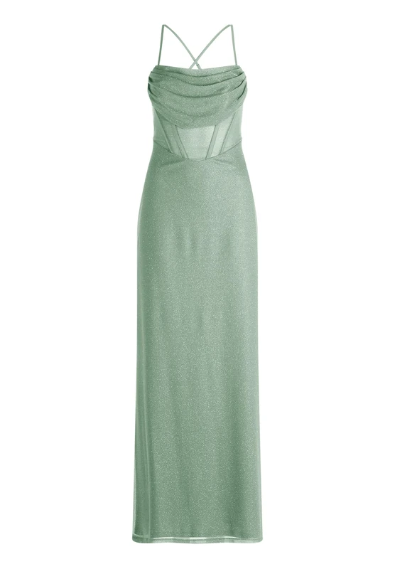 Vera Mont 0401/4112 Formal Party Dress, Green and Green, 40 Women
