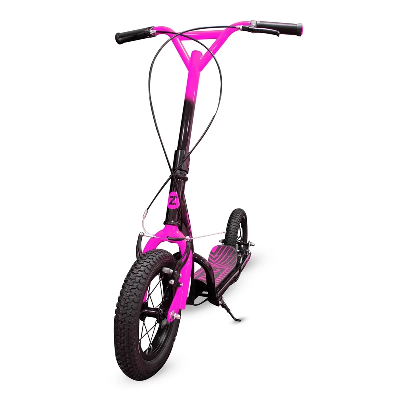 Zinc Radikal BMX Scooter for Kids Ages 6+ – 12 Inch Big Wheel Stunt Scooters with 360 Degree Handlebar Spin, Front & Rear Brakes, Steel Frame, Off-Road Tyres, Pink