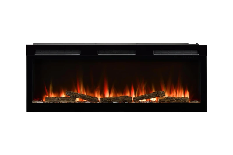 Dimplex Sense Optiflame Media Wall Fire, Black Wall Mount, Recess, Built-In Electric Fireplace, with 13 Colour Themes, 3 heat settings, Remote & Wi-Fi Controls, 50"/ 127.9cm