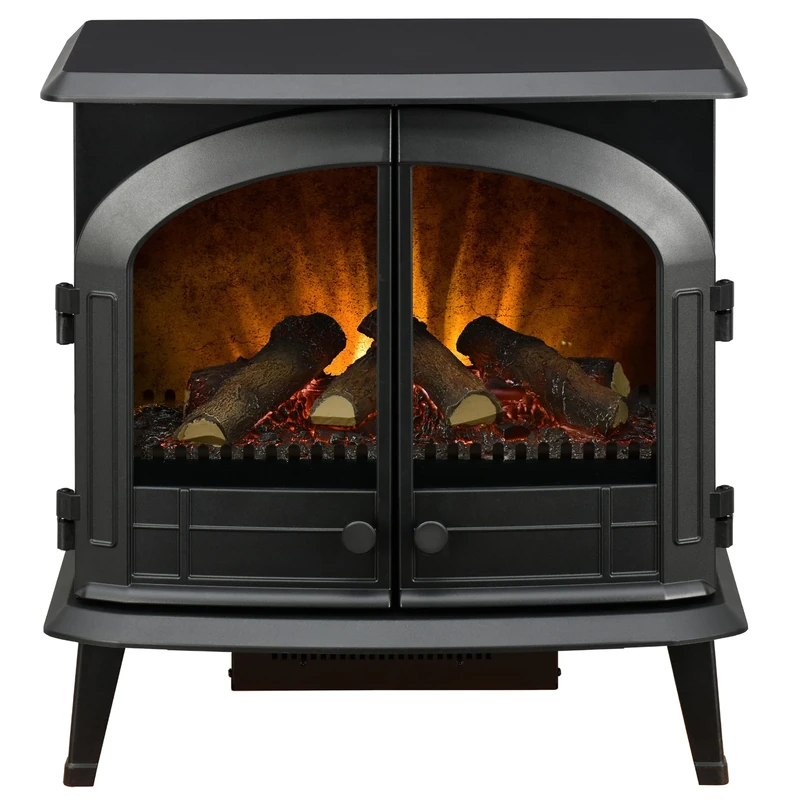 Dimplex Emberly Electric Stove, Black 3-Sided Fireplace With Choice of Flame Speeds and Brightness, 2kW Fan Heater And A Choice Of 1000 or 2000 Watt Heat Settings. Manual, Remote and Wi-Fi Controls