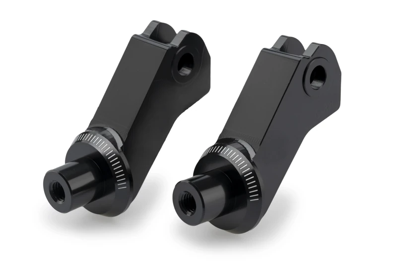 Puig 22129N Rider Footpeg Bracket, Precision-Machined from High-Strength Ergal 7075 Aluminum with Anodized Finish for a Perfect Connection with Original Mounts, Black