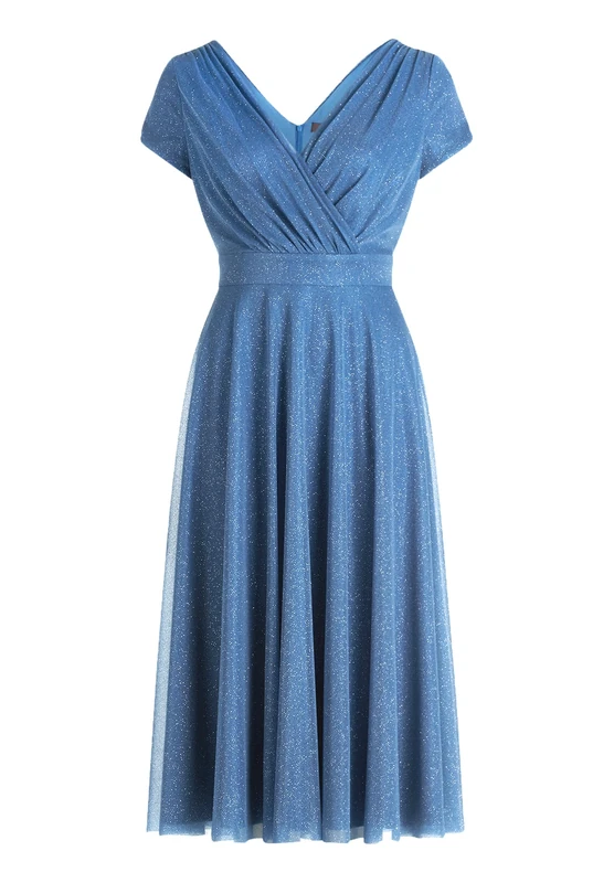 Vera Mont Women's Dress, Silver/Light Blue, 12