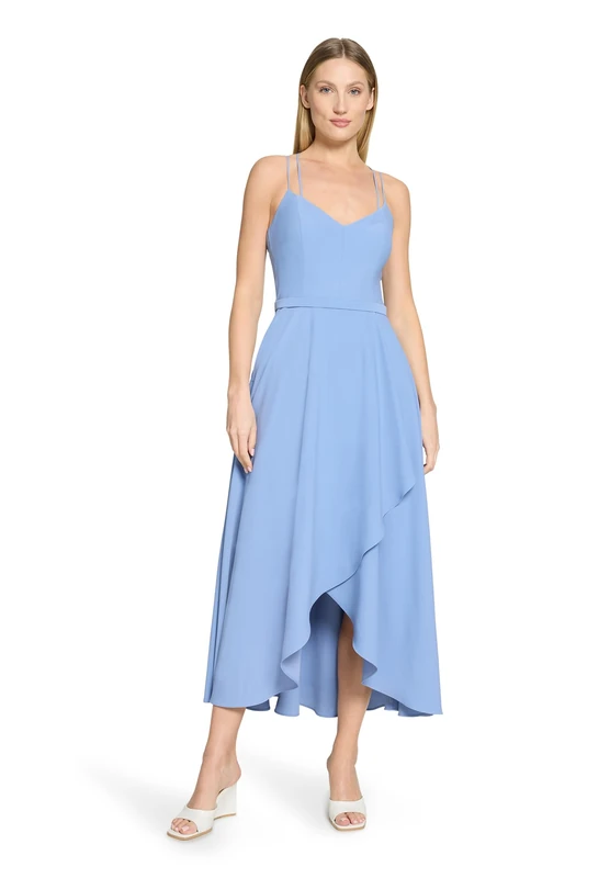 Vera Mont Women's Evening Dress with Flounce, Smoky Lavender, 10