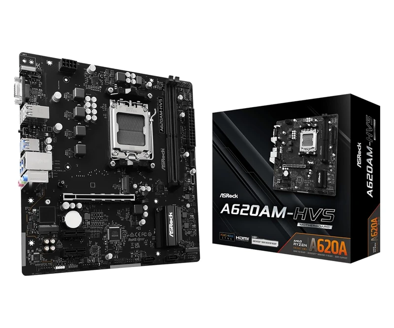 ASRock MB ASRock AMD AM5 A620AM-HVS - AMD Sockel AM5 (Ryzen Zen4) - Micro/Mini/Flex-ATX (90-MXBSR0-A0UAYZ)