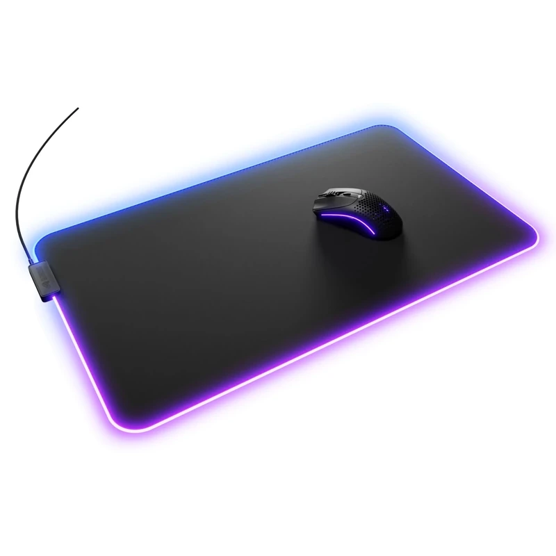 Glorious Gaming Mouse Pad GMP 2 GLED - XL Extended - 2-Zone RGB Lighting, InfiniGlow Stitchless Edge, Premium Cloth Surface, Grippy Rubber Base, 615mm x 355mm x 3mm - Extra Large Extended Desk Mat