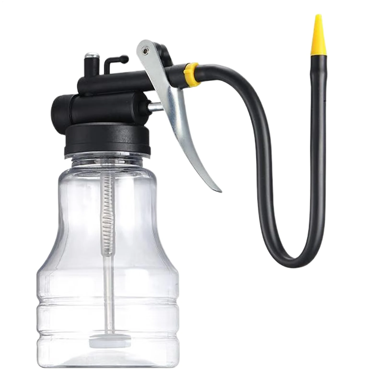 Transparent Oil Can - 250ML High Pressure Oiler Lubrication Oil Can | Bottle Oiling with Rigid | Flex Spout Thumb Pump Tool Oiler | High Pressure Oiler for Bikes, Cars and Machines
