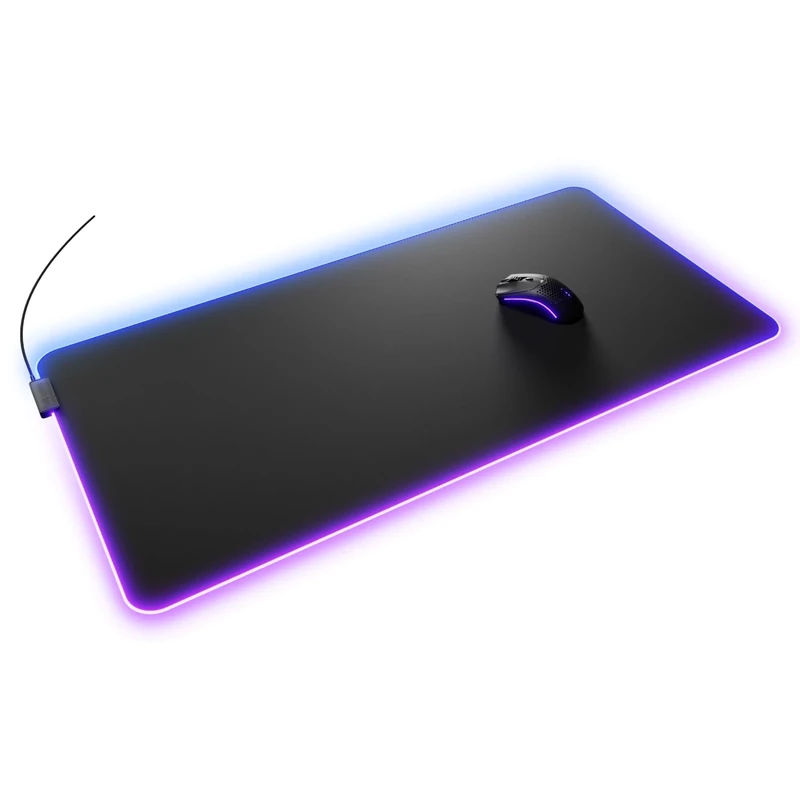 Glorious Gaming Mouse Pad GMP 2 GLED - XXL - 2-Zone RGB Lighting, InfiniGlow Stitchless Edge, Premium Cloth Surface, Grippy Rubber Base - 915mm x 460mm x 3mm - Double Extra Large Desk Mat