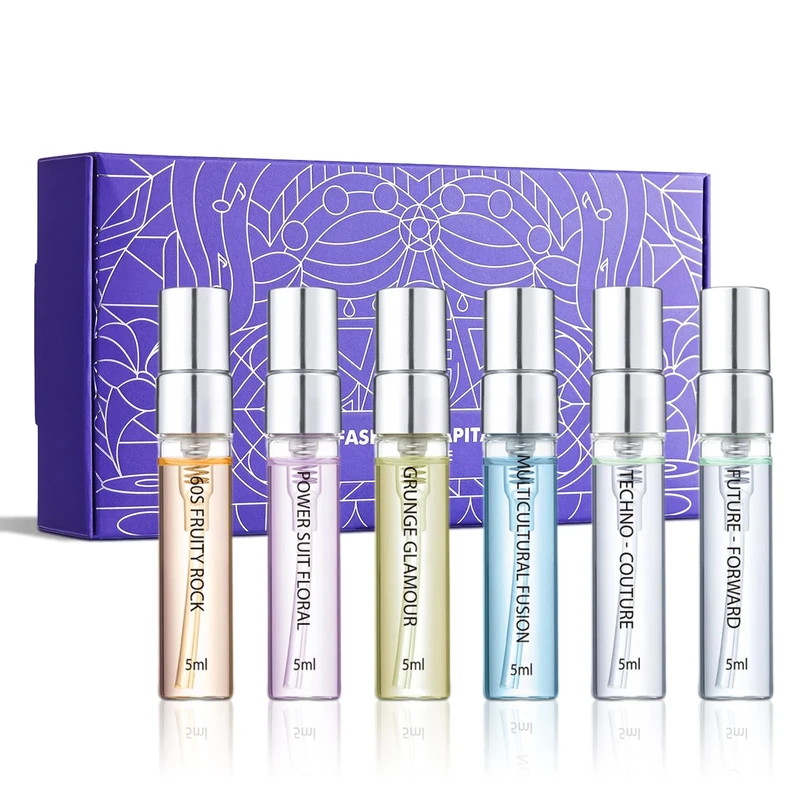 Valentines Day Pamper Gifts for Women, 6pcs Mini Perfume Sets for Women, Luxury Perfume Sets with Floral, Oud & Vanilla Scents, Long-Lasting Gift Sets for WomenIdeal Travel-Size Fragrance