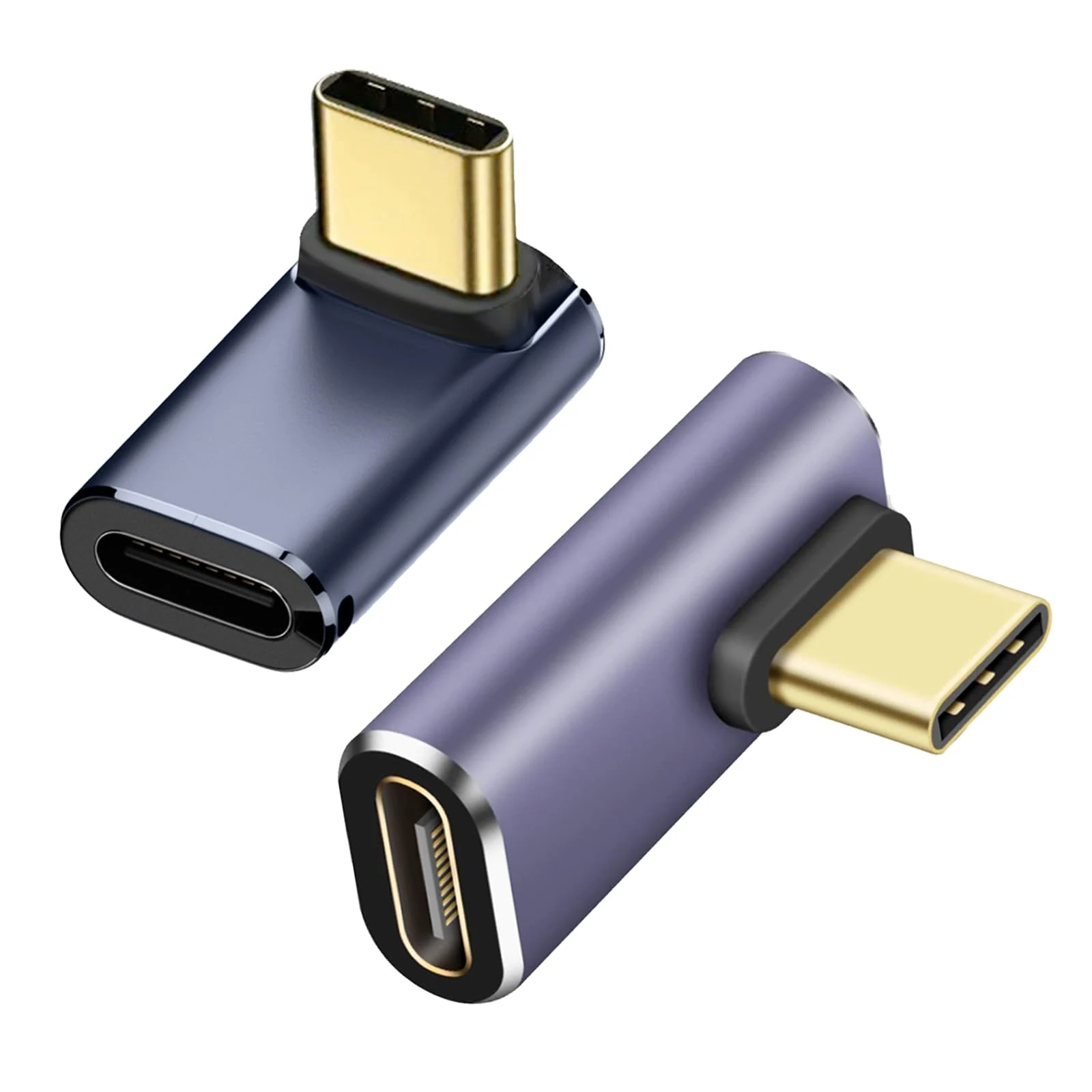 2PCS90Degree USB-C Right Angle Adapter(Two Styles), Right Angle USBC, USBC 90Degree Adapter, USBC Right Angle, TypeC RightAngle Extender Connector, Compatible For Samsung, MacBook & More USB-C Device