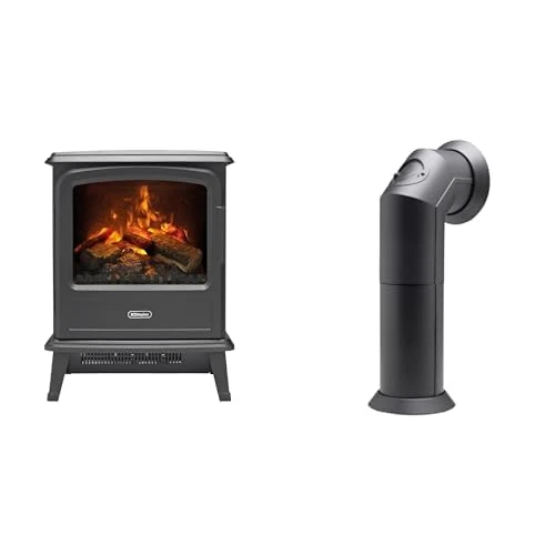 Dimplex Evandale Slate Optimyst Dark Grey Electric Stove Fire and Stove Pipe Accessory for Electric Fires