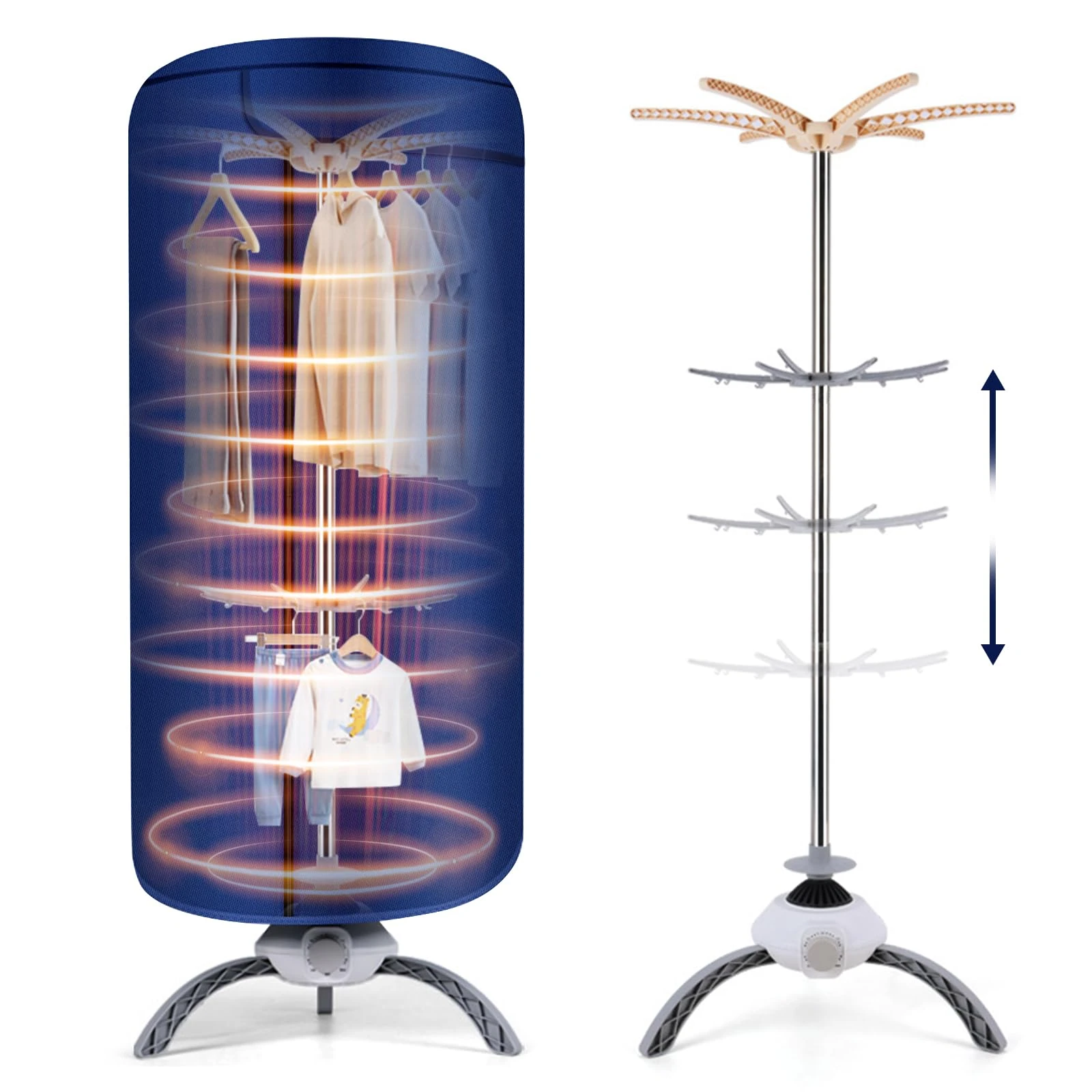 Heated Clothes Airer, 900W Electric Clothes Dryer, 12kg 2-layer Circulates Hot Air Airer Machine for Quick Drying