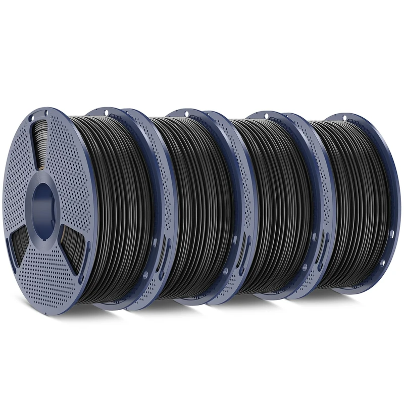 SUNLU ABS Filament 1.75mm 3D Printer Filament Bundle, Strong and Durable, Excellent Toughness, Individually Vacuum Packed, 4kg in Total, 1kg per Spool, Pack of 4, ABS Black
