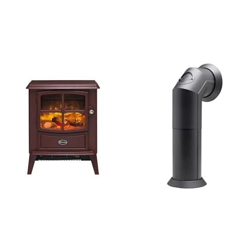 Dimplex Brayford Optiflame Burgundy Electric Stove Fire and Stove Pipe Accessory for Electric Fires