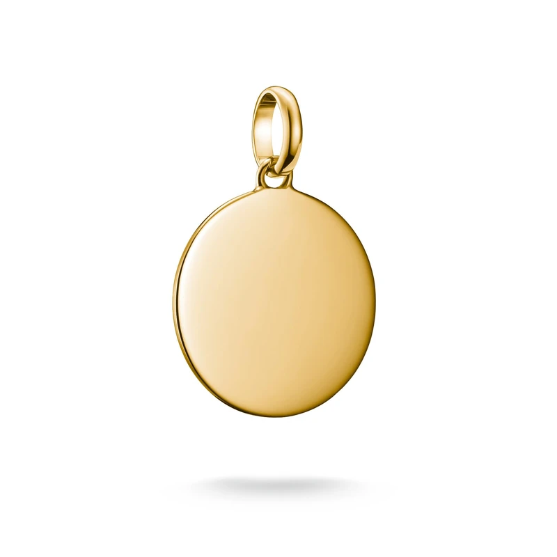 Thomas Sabo Charm pendant large coin Connect gold-plated 18-carat Gold-plating, Recycled 925 Silver