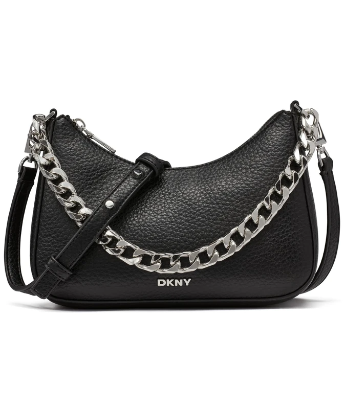 DKNY Jenna Demi Crossbody, Shoulder bag Women, Black and Silver
