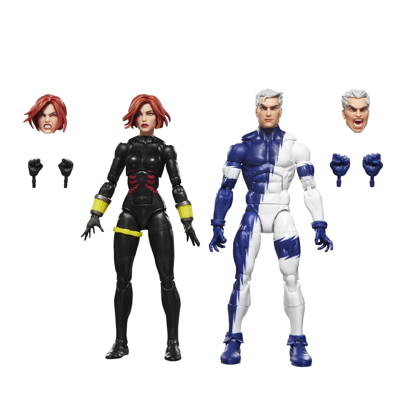 Marvel Legends Series Black Widow and Quicksilver, Avengers: The Crossing Comics Collectible 15-cm Action Figures