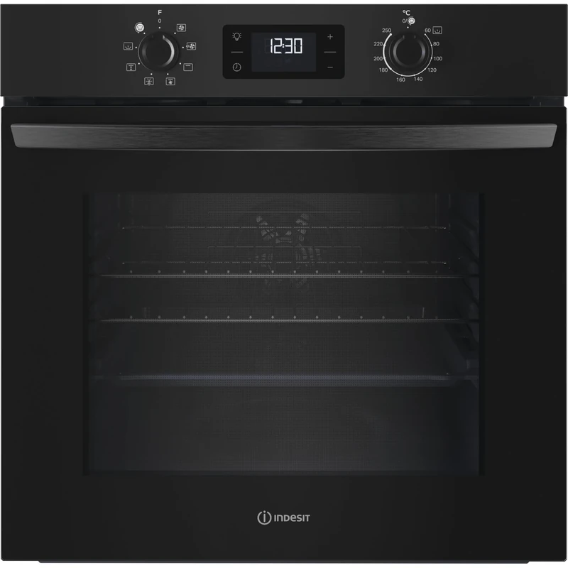Indesit Turn&Go Built In Electric Single Oven - Black - A Rated