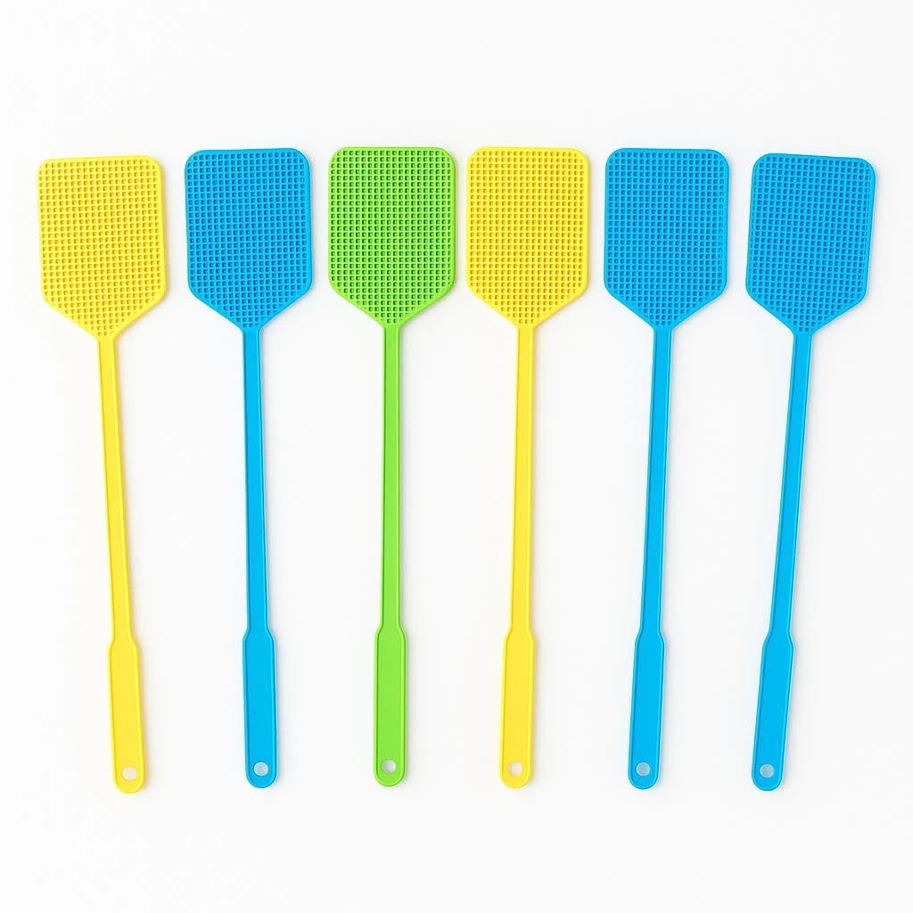 6x Fly Swatter Manual Fly Catcher with Long Handle Insect Mosquito Zapper Long Handle Bug zapper for Indoor and Outdoor Racket Fly Killer (pack of 6)