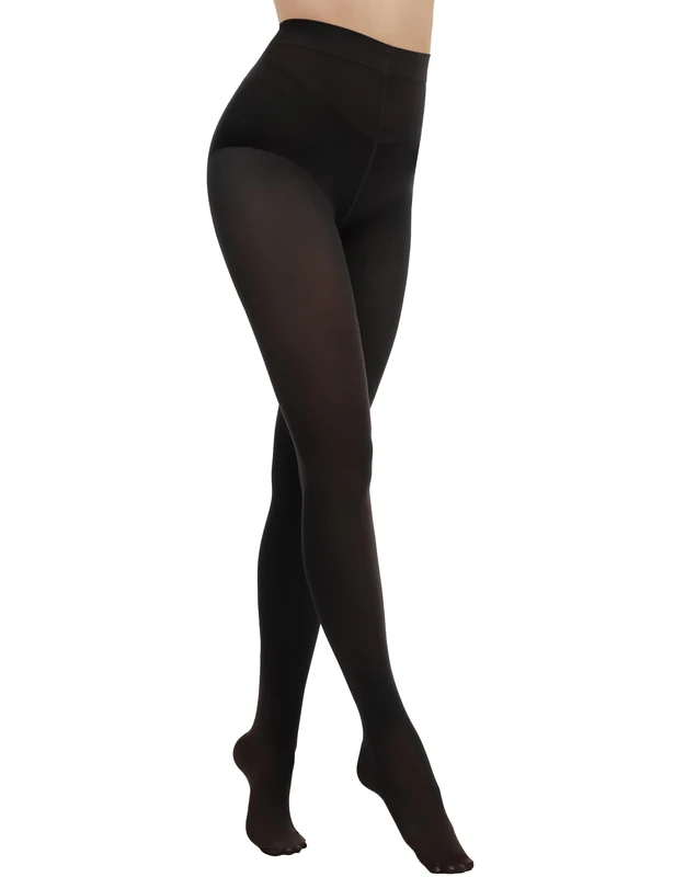 DDOBB Womens Opaque Tights 80 Denier High Waist Black L/XL (UK 12-16)