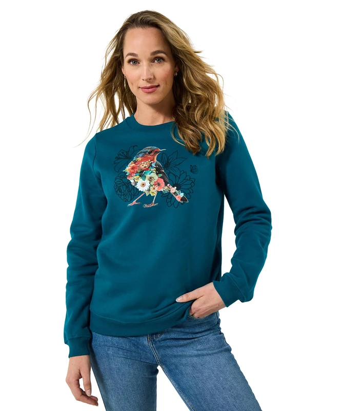 Joe Browns Women's Relaxed Fit Robin Sweatshirt, Regular, Turquoise, UK 16