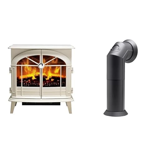 Dimplex Fullerton Optiflame Large Light Grey Electric Stove Fire and Stove Pipe Accessory for Electric Fires
