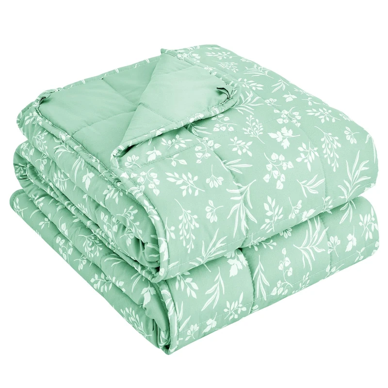25 lbs Weighted Blanket Queen Size for Adults (60”x 80”, Cyan) Cooling Heavy Blanket for Sleeping Perfect for 240-260 lbs, Winter Thick Breathable Blanket with Premium Glass Bead, Machine Washable