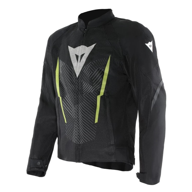 DAINESE - Herosphere Air Tex Jacket, Summer Motorcycle Jacket, Black/White/Yellow-Fluo, 58