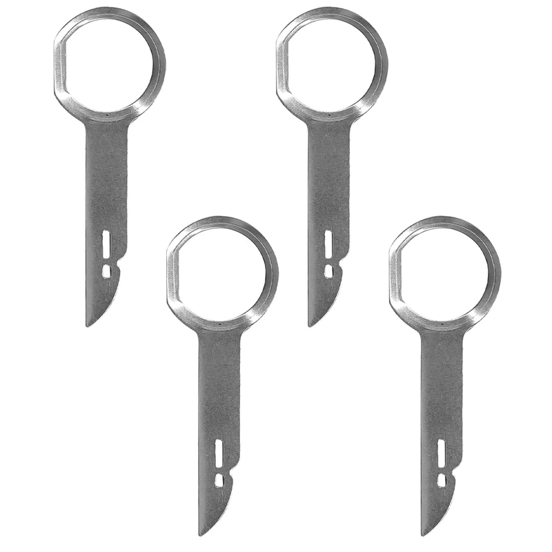 Professional Radio Removal Keys - 4PC Stainless Steel Extraction Tool Set for VW, Audi, Mercedes, BMW, Ford Vehicles