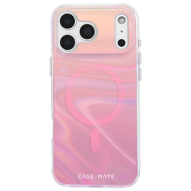 Case-Mate Soap Bubble iPhone 17 Pro Max Case [Compatible with MagSafe] - Stylish Phone Case for Women with 12ft Drop Protection - Premium Magnetic Cover for iPhone 17 Pro Max - Peach Iridescent