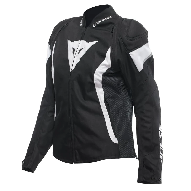 DAINESE - Avro 5 Tex Jacket Wmn, Textile Motorcycle Jacket, with Protections, Black/White, 52