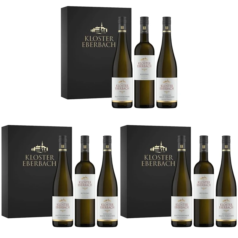 Kloster Eberbach - Gift Set - 3 Premium Riesling (Classic, Dry) from Rheingau, Germany (3 x 0.75 l) (Pack of 3)