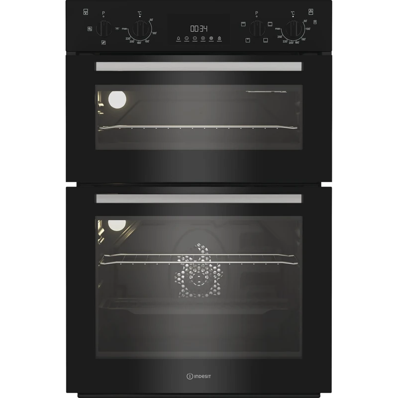 Indesit Built In Electric Double Oven - Black - A/A Rated