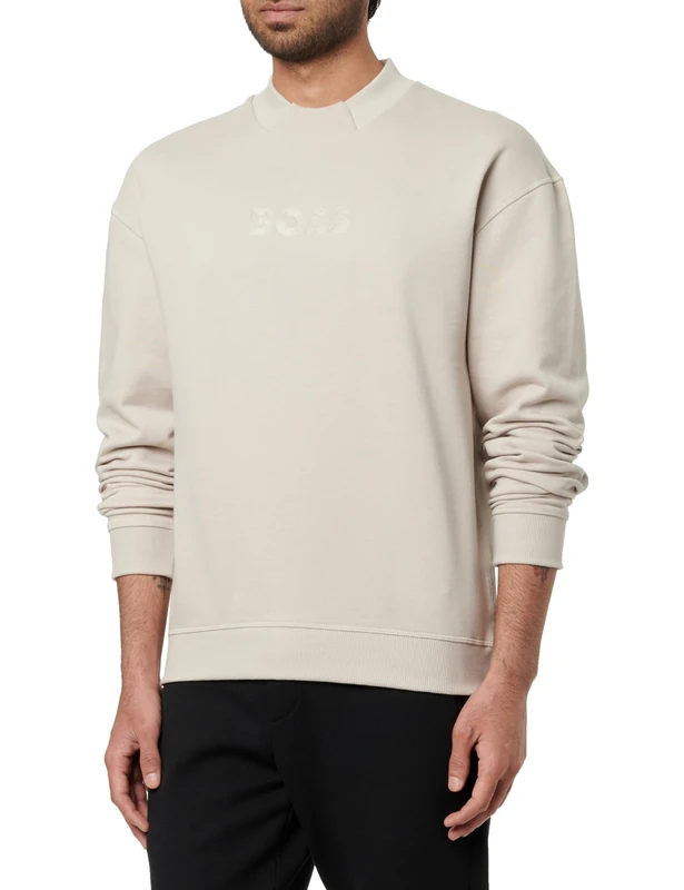 BOSS Men's Loungewear Sweatshirt, Open Grey 075, XL