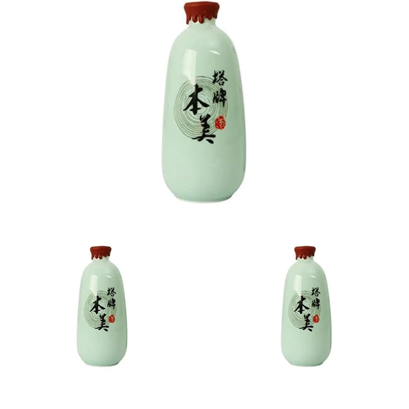 Pagoda Brand - Shaoxing Rice Wine (Ben Mei) - 500ml | No Colouring | Longquan Celadon | Hand Made (Pack of 3)