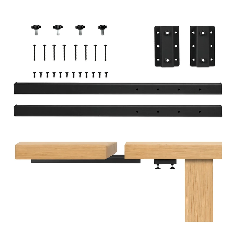 Relaxdays table top extension, 60 cm, 2-arm table extension, supports up to 80 kg, extendable, metal, black
