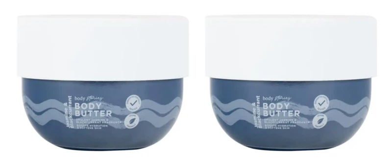 2× Body Storiēs Jasmine & Blackcurrant Body Butter - Dermatologically Tested & Vegan | 200mL Each [TWIN PACK]