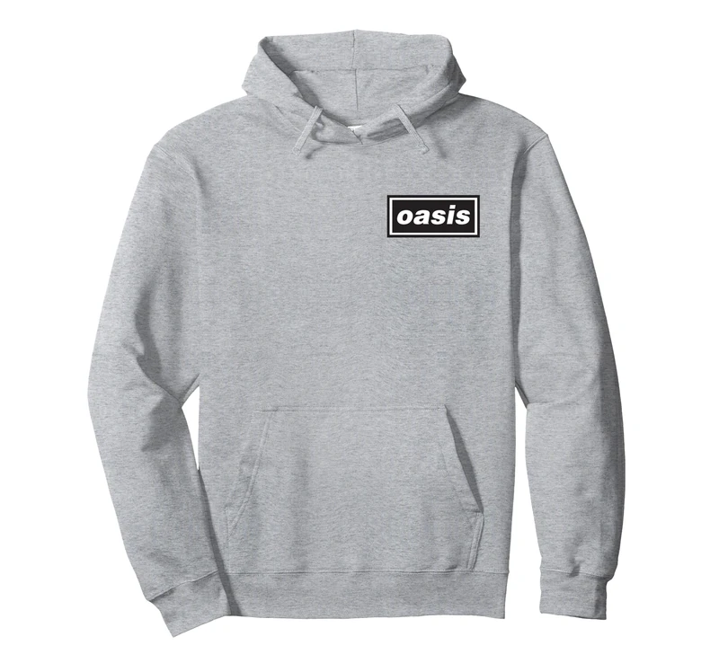Oasis Pocket Hit Logo Grey Pullover Hoodie - Image 1