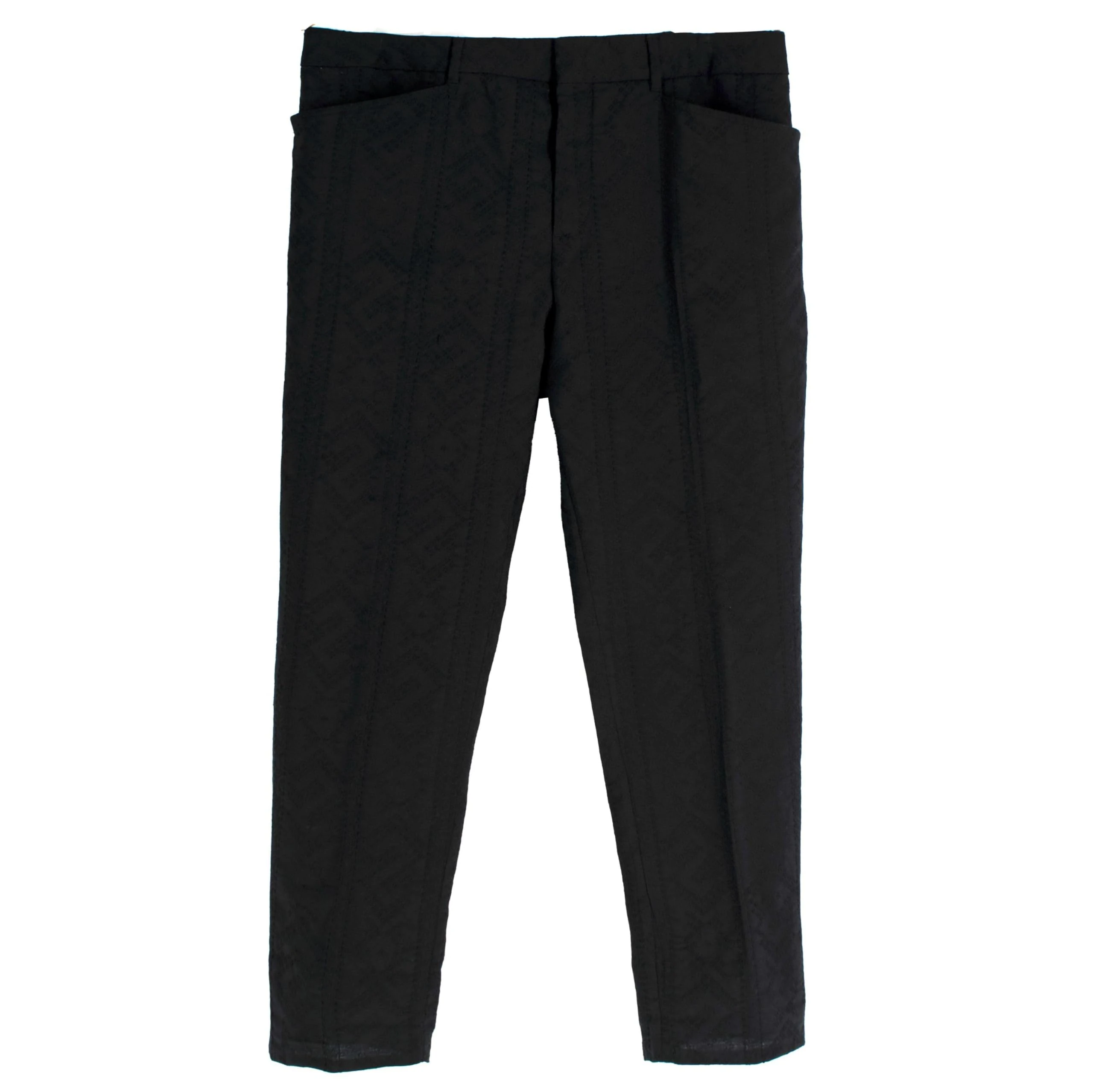 Pre-Loved Men's Saint Laurent Black Jacquard Tailored Trousers