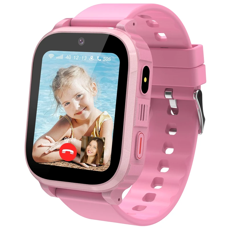 Ruopoem Kids Smart Watch Boys Girls - 4G Smart Watch for Kids GPS Tracker Watch Phone Video Call SOS Voice Chat Games School Mode Alarm, KidsWatch Toy Birthday Gifts for 4-12 Years Old