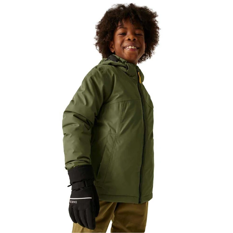 Dare2b Unisex Kids Impose V Ski Jacket, Martini Olive, 13 Years EU