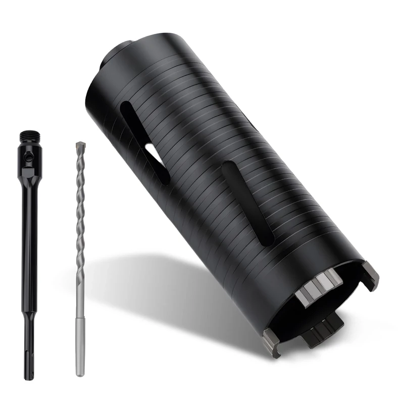 MOXPIFY 72mm x 170mm Long Diamond Core Drill Bit Set with 240mm SDS Plus Shank. To Be Used In Concrete Masonry Brick Block Stone Granite.