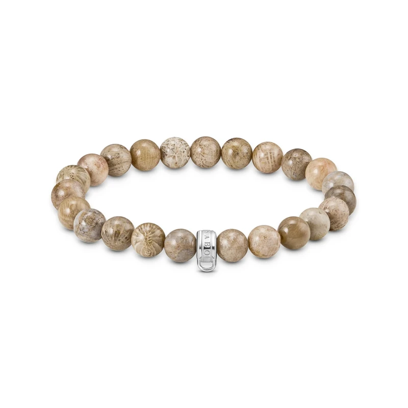 Thomas Sabo bracelet with daisy jasper beads 925 sterling silver X0293-014-16-L15