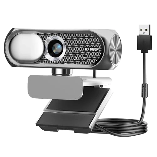 Shcngqio Full HD 1080P Webcam with Built-in Mic Wide Angle & Auto Focus Privacy Cover for PC/Laptop Plug & Play USB Camera - Image 1