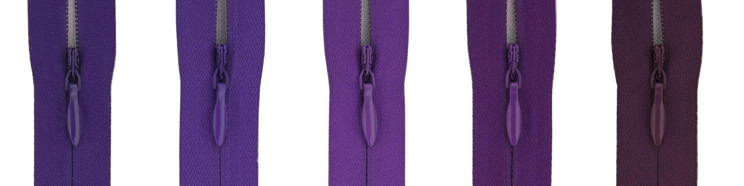 Invisible Zip Fasteners, Pack of 5, Suitable for Medium Weight Fabric (Purple-G428, 18 inch)